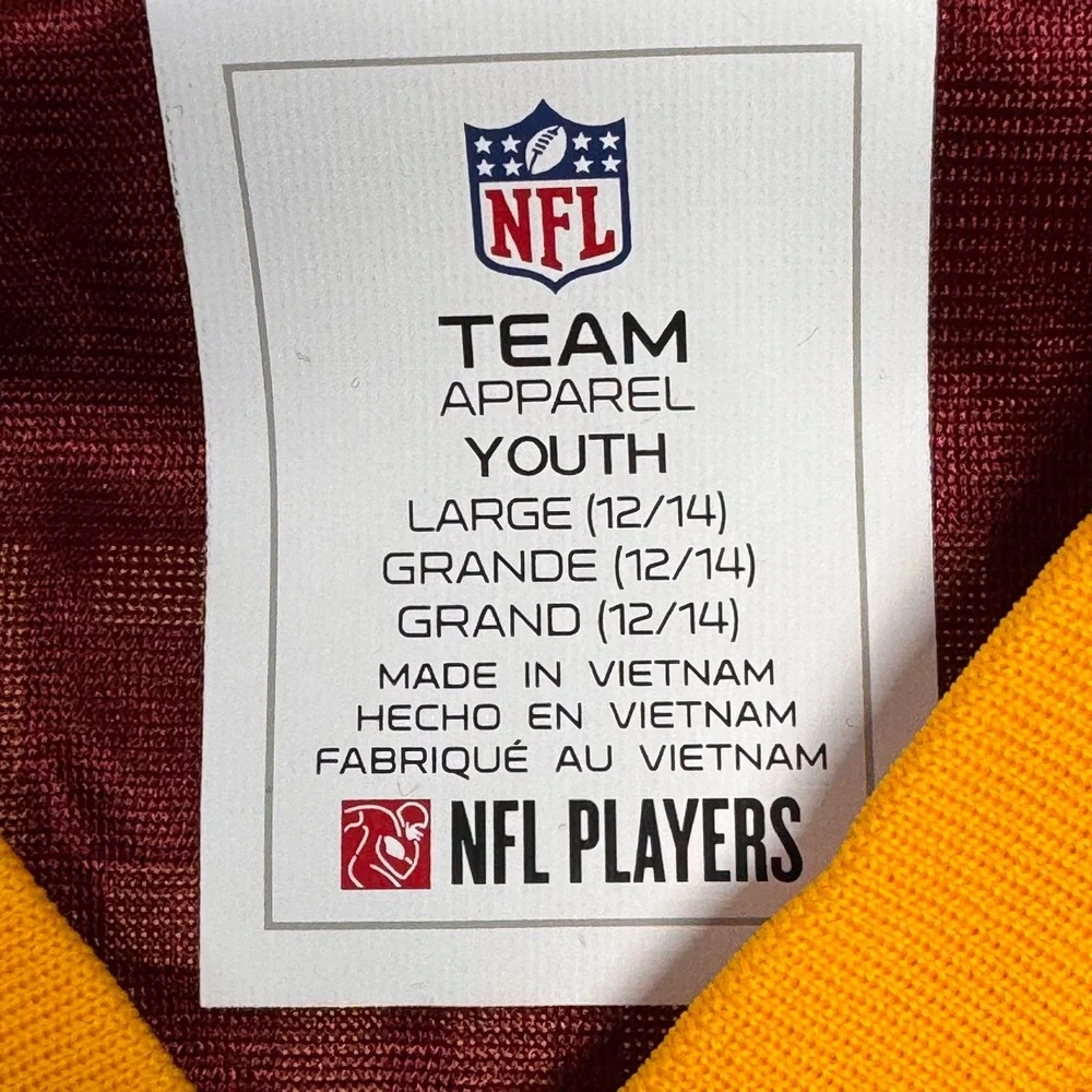 NFL Team Apparel Washington Commanders Jayden Daniels 5 Youth Jersey L 12/14 NEW